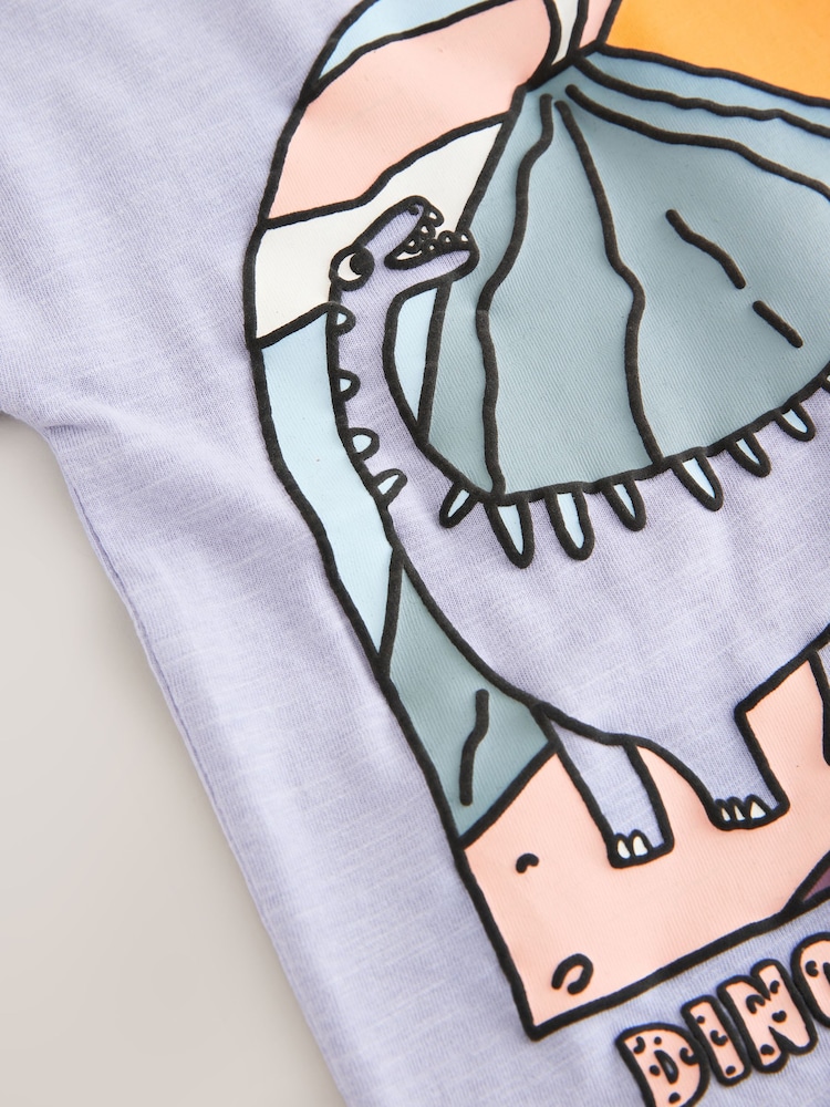 Purple Dinosaur Short Sleeve Graphic T-Shirt (3mths-7yrs) - Image 4 of 4 Purple Dinosaur Short Sleeve Graphic T-Shirt (3mths-7yrs) - Image 4 of 4