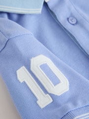 أزرق - Colourblock Short Sleeve Polo Shirt (3mths-7yrs) - صورة 7 من 9