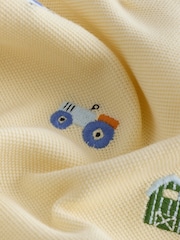 イエロー ファーム - All-Over-Embroidered Short Sleeve Polo Shirt (3mths-7yrs) - 画像 4 / 4