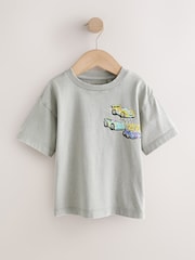 Grey Race Car - تيشرت بكُم قصير مزين بطبعة على الظهر (3 شهور-7 سنوات) - صورة 4 من 7