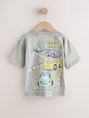 Grey Race Car - تيشرت بكُم قصير مزين بطبعة على الظهر (3 شهور-7 سنوات) - صورة 5 من 7