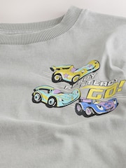 Grey Race Car - تيشرت بكُم قصير مزين بطبعة على الظهر (3 شهور-7 سنوات) - صورة 7 من 7