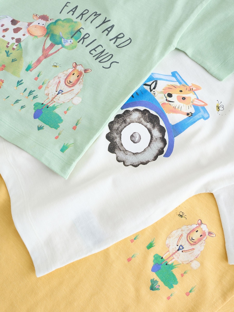 Green Watercolour Farm - Short Sleeve Graphic T-Shirt 3 Pack (3mths-7yrs) - صورة 7 من 7 Green Watercolour Farm - Short Sleeve Graphic T-Shirt 3 Pack (3mths-7yrs) - صورة 7 من 7