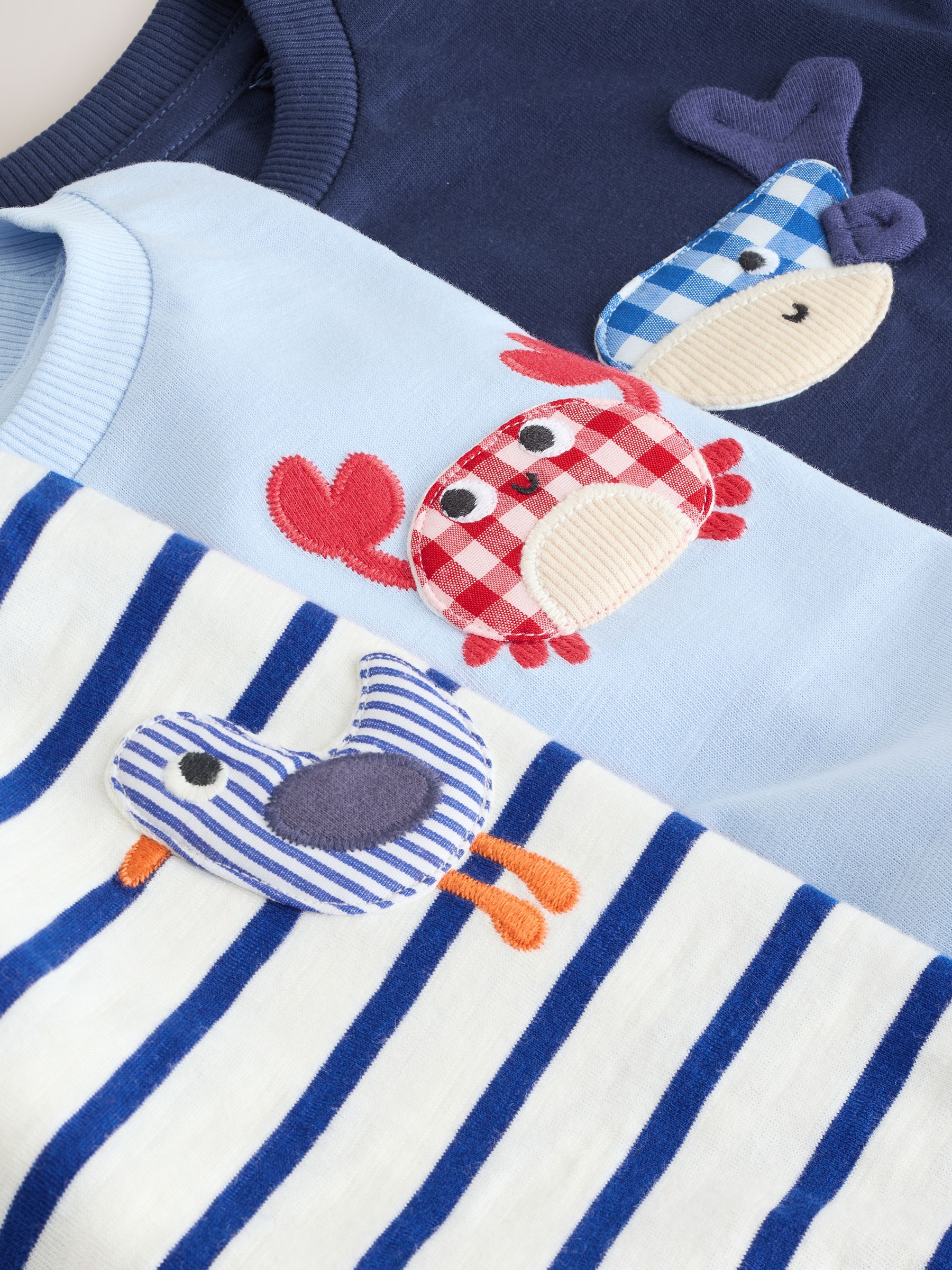 Next：日本 ネイビー 海のAnimal - 半袖アップリケ Tシャツ 3枚組（3か