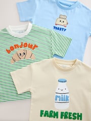 Blue Breakfast Short Sleeve Graphic T-Shirts 3 Pack (3mths-7yrs) - Image 6 of 7