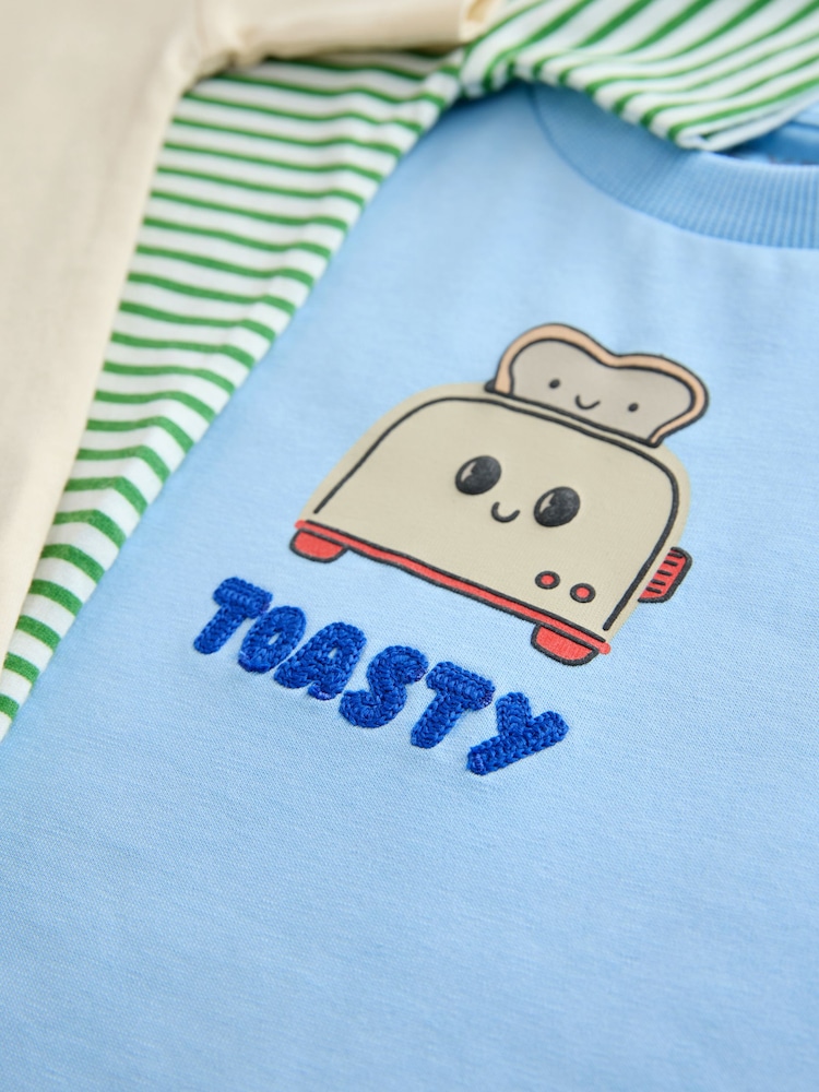 Blue Breakfast Short Sleeve Graphic T-Shirts 3 Pack (3mths-7yrs) - Image 7 of 7