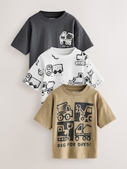 Escavador Negro - Camisetas de manga curta com estampa gráfica 3 completa (pacote com307unidades) (1 mês a 2 anos) - Imagem 1 de 7