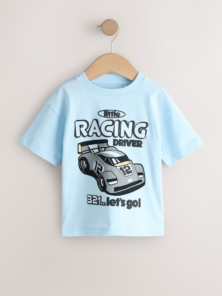 Black/Grey Race Car - Short Sleeve Graphic T-Shirts 3 Pack (3mths-7yrs) - صورة 2 من 7