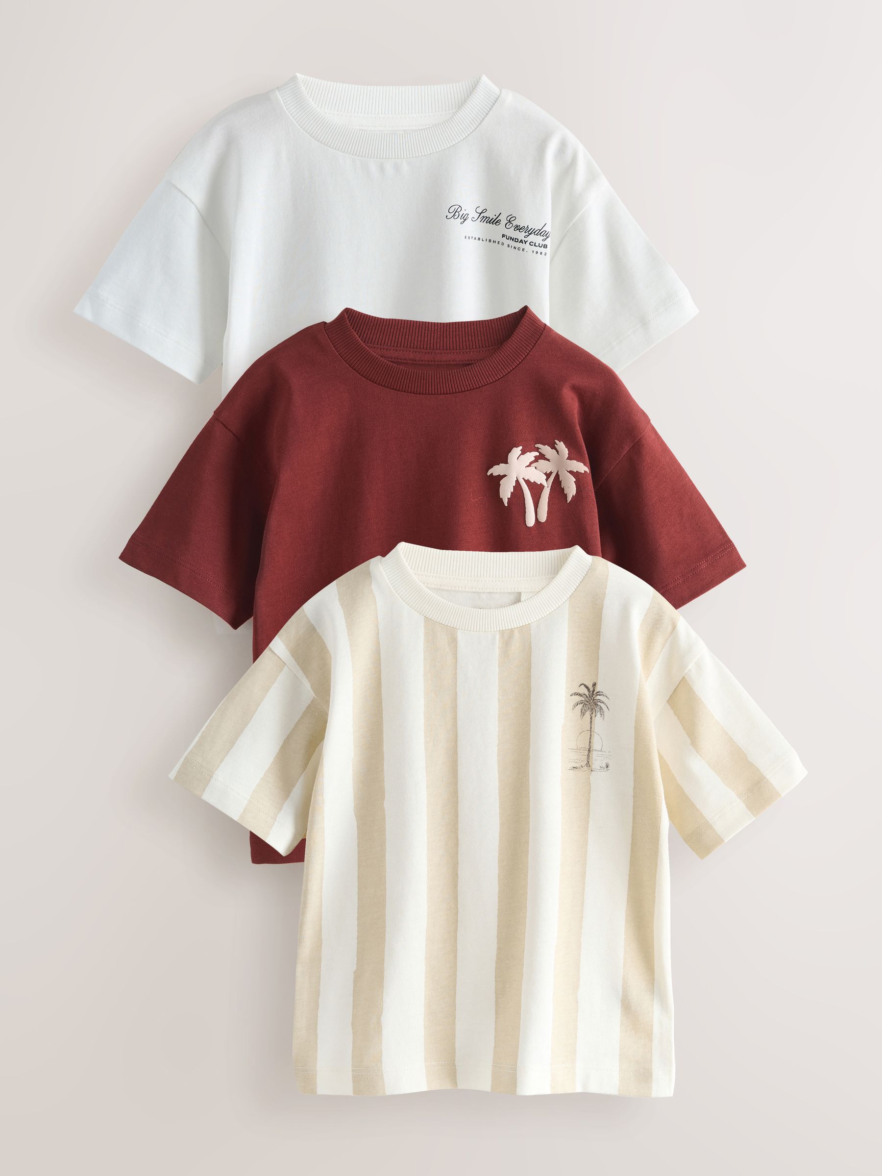 Next：日本 ホワイト メッセージ - 半袖 グラフィック Tシャツ 3 枚組