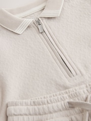 Neutral Zip Neck Short Sleeve Polo Shirt And Shorts Set (3mths-7yrs) - Image 8 of 9