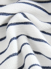 Navy/White Stripe Zip Neck Short Sleeve Polo Shirt And Shorts Set (3mths-7yrs) - Image 5 of 5