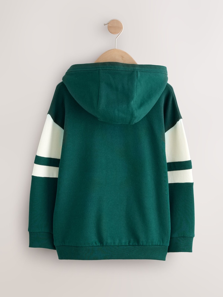 Green Colourblock Hoodie (3-16yrs) - Image 2 of 4