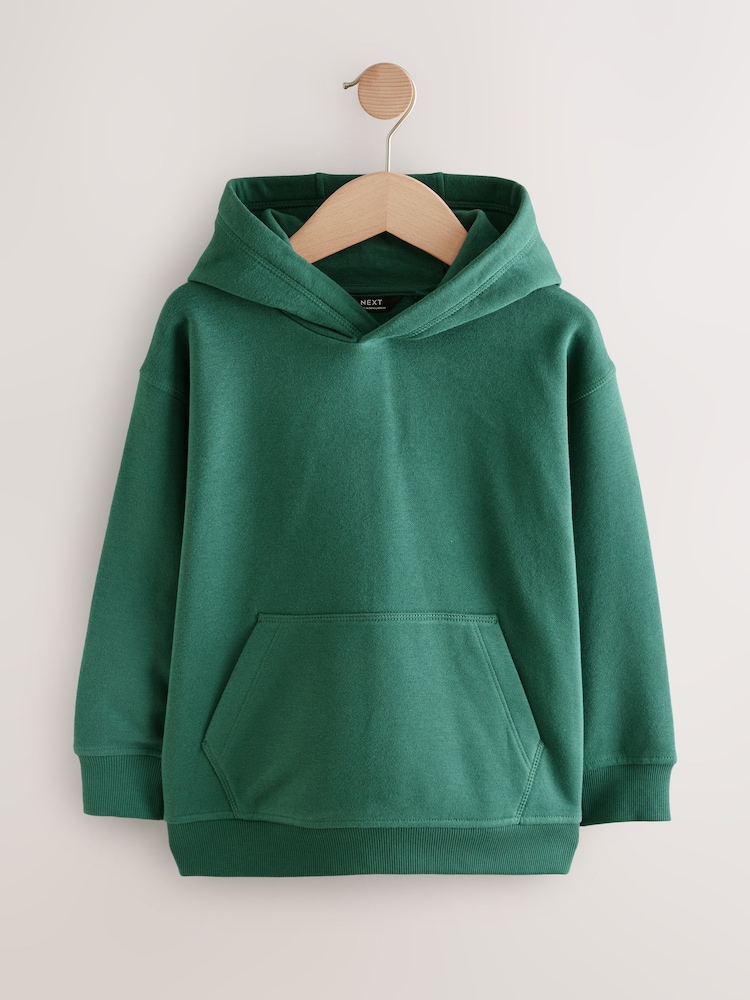 Green Plain Jersey Hoodie (3-16yrs) - Image 1 of 4