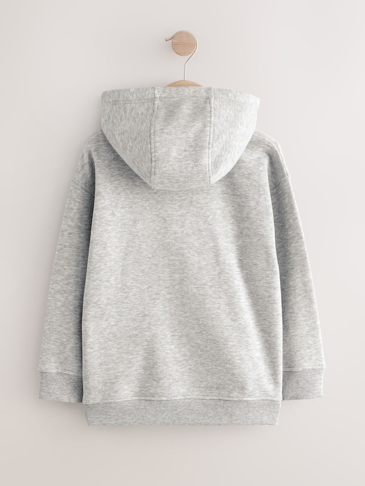 Grey Plain Jersey Hoodie (3-16yrs) - Image 2 of 4
