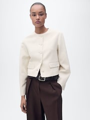 Mango Cream Cocoon Sleeve Jacket - Image 2 of 6