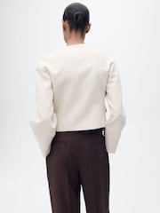 Mango Cream Cocoon Sleeve Jacket - Image 3 of 6