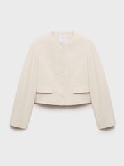 Mango Cream Cocoon Sleeve Jacket - Image 5 of 6