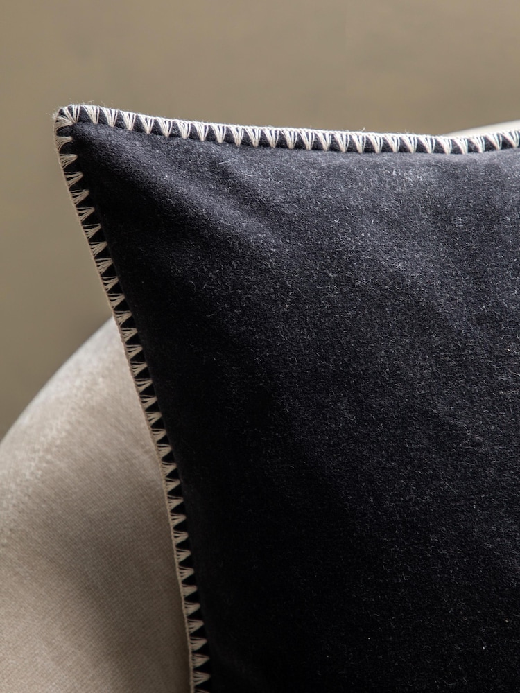 Gallery Home Black Velvet Cushion - Image 2 of 3 Gallery Home Black Velvet Cushion - Image 2 of 3