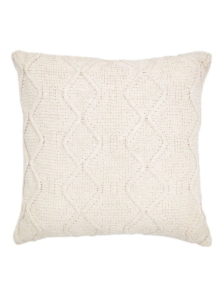 Gallery Home Cream Chenille Cable Cushion - Image 1 of 4 Gallery Home Cream Chenille Cable Cushion - Image 1 of 4