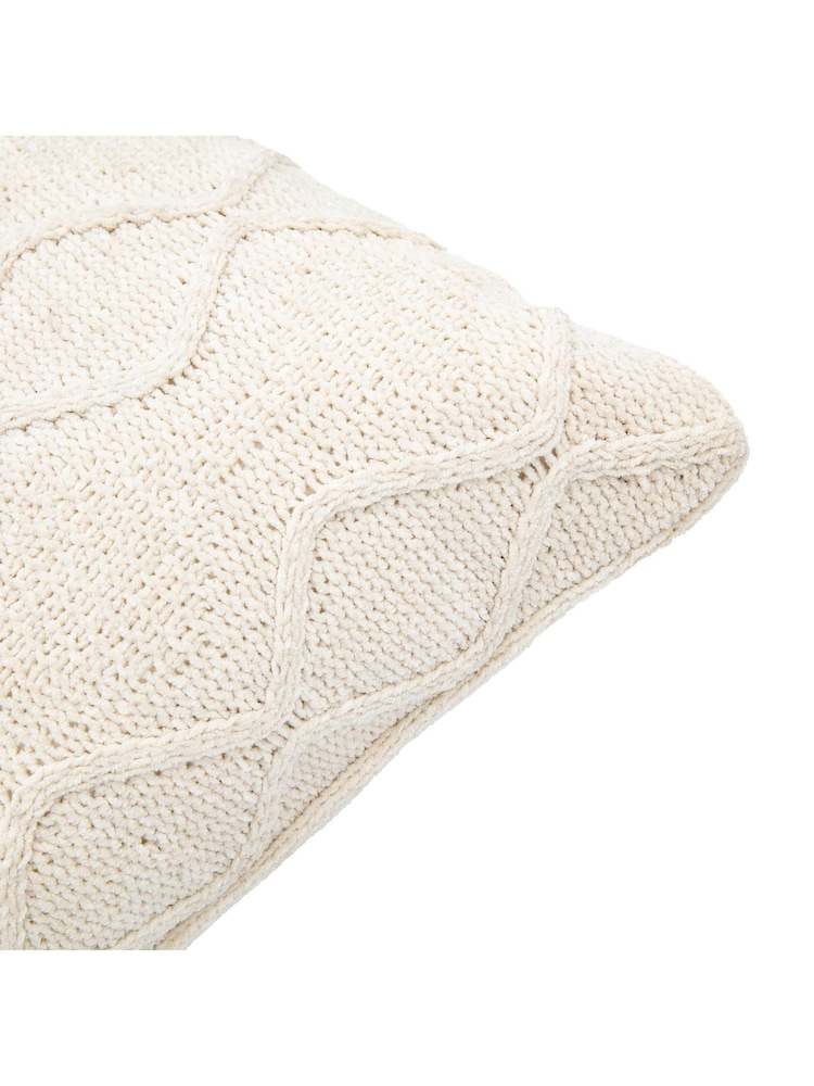 Gallery Home Cream Chenille Cable Cushion - Image 2 of 4 Gallery Home Cream Chenille Cable Cushion - Image 2 of 4