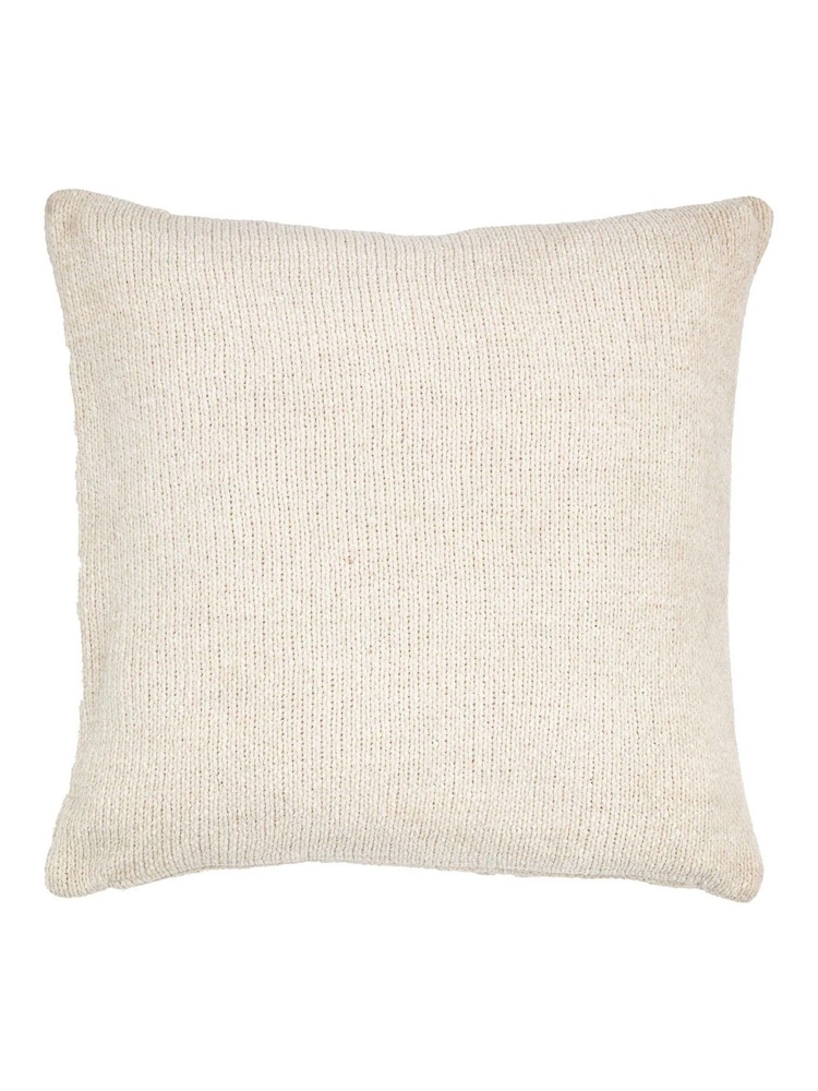Gallery Home Cream Chenille Cable Cushion - Image 4 of 4 Gallery Home Cream Chenille Cable Cushion - Image 4 of 4