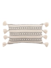 Gallery Home Natural Tufted and Tasseled Cushion - Image 1 of 1