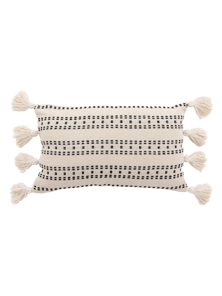 Gallery Home Natural Tufted and Tasseled Cushion - Image 1 of 1