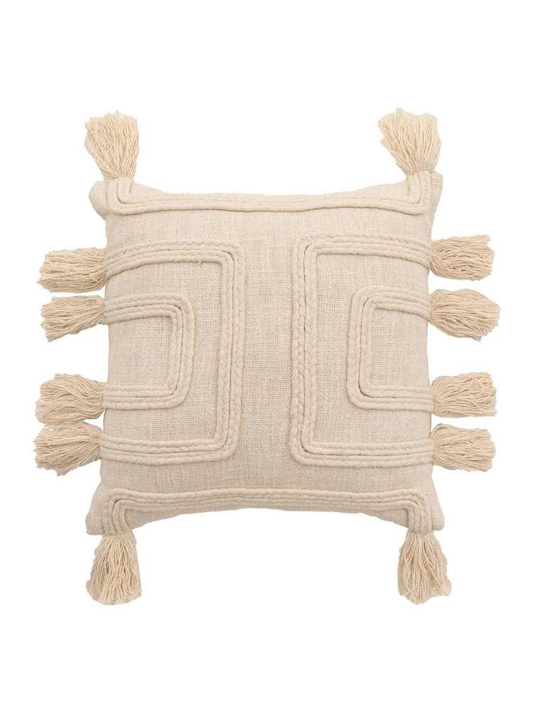 Gallery Home Natural Textured Tassel Cushion - Image 1 of 1