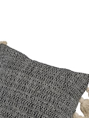 Gallery Home Black Woven Cushion with Tassels - Image 3 of 4