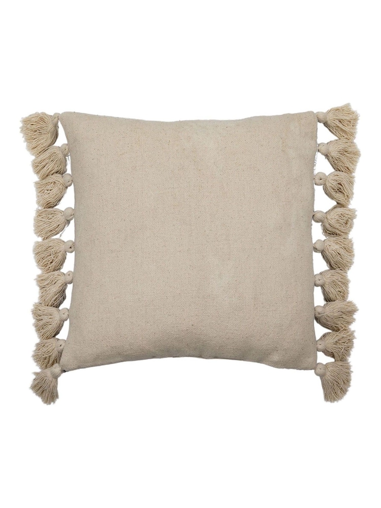 Gallery Home Black Woven Cushion with Tassels - Image 4 of 4