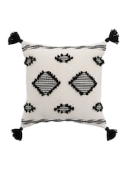 Gallery Home Natural Tufted and Tasseled Cushion - Image 1 of 1