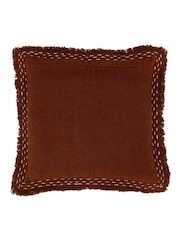 Gallery Home Orange Stitched and Fringed Cushion - Image 4 of 4