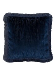 Gallery Home Blue Cut Velvet Fringe Cushion - Image 4 of 4