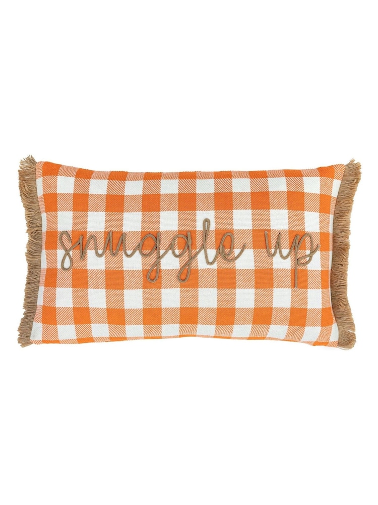 Gallery Home Orange Embroidered Snuggle Up Cushion - Image 1 of 2