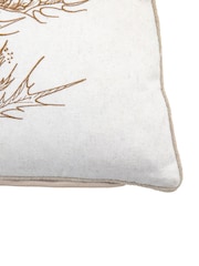 Gallery Home Brown Thistle Embroidered Cushion - Image 2 of 4