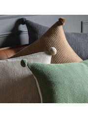 Gallery Home Brown Knitted Pom Pom Cushion - Image 4 of 4