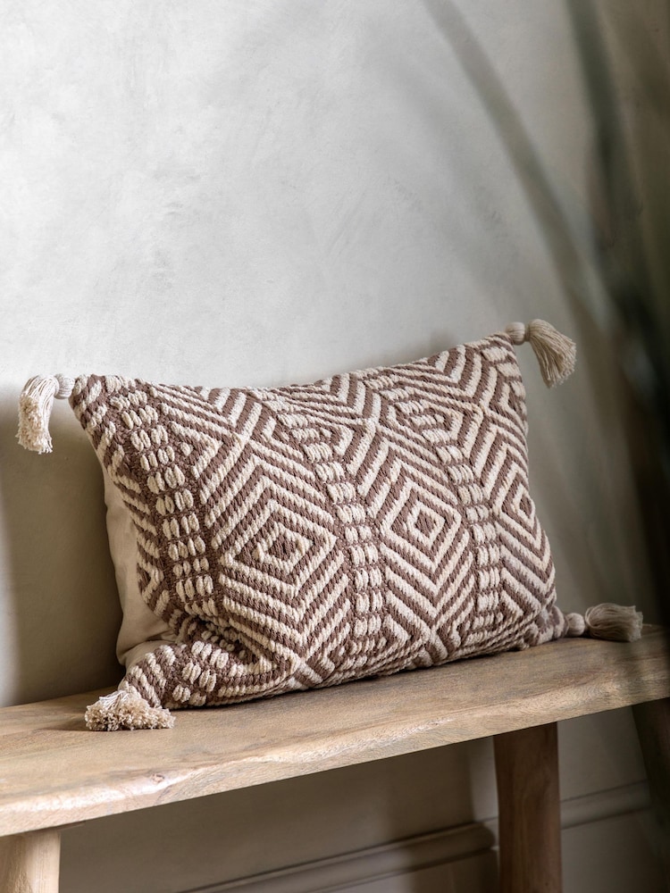 Gallery Home Cream Print Woven Cushion - Image 1 of 4 Gallery Home Cream Print Woven Cushion - Image 1 of 4