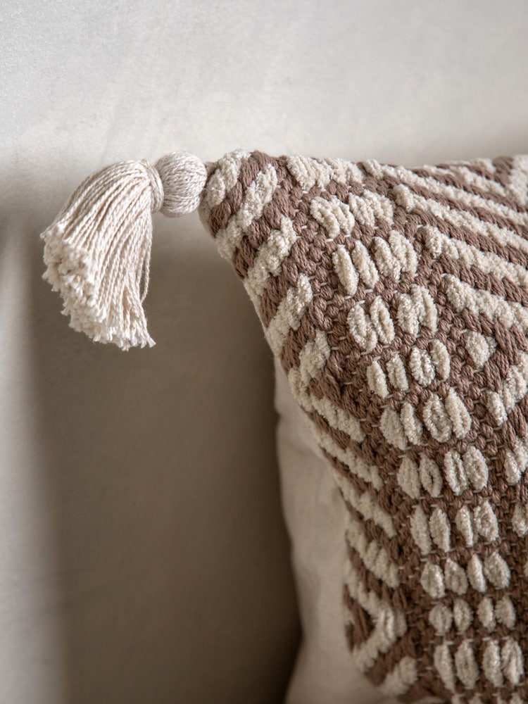 Gallery Home Cream Print Woven Cushion - Image 2 of 4 Gallery Home Cream Print Woven Cushion - Image 2 of 4