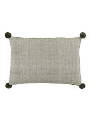 Gallery Home Green Knitted Pom Pom Cushion - Image 2 of 3