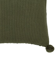 Gallery Home Green Knitted Pom Pom Cushion - Image 3 of 3