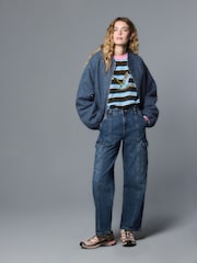 Dunkelblau - Carpenter-Jeans mit geradem Bein und Knöchellänge - Bild 3 von 9