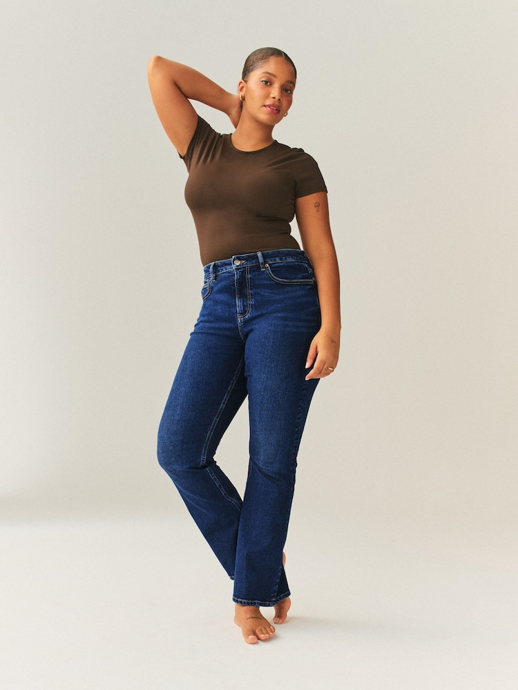 Dark Blue Hourglass Stretch Bootcut Denim Jeans - Image 2 of 9
