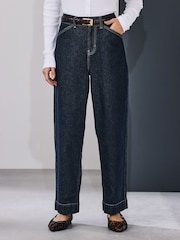 Rinse Blue Wide Leg Barrel Denim Jeans - Image 2 of 8