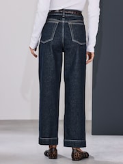 Rinse Blue Wide Leg Barrel Denim Jeans - Image 3 of 8