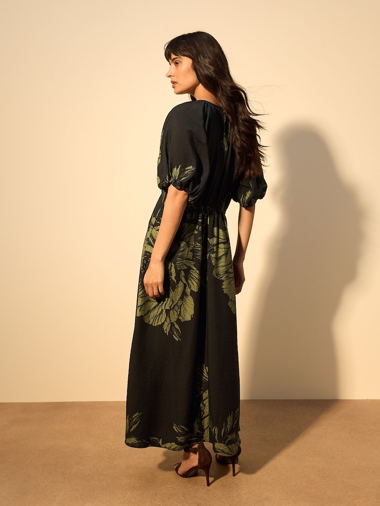 simorra green dress Chelsea Puff Short Sleeve Mini Dress by Jewel Badgley Mischka main image 1