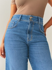 Mid Blue High Rise Stretch Wide Leg Hourglass Jeans - Image 5 of 8