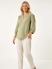 Roman Green Petite Embroidered Stretch Blouse - Image 2 of 5