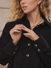 Negro - Cord Overhead Mini Dress - Imagen 4 de 5