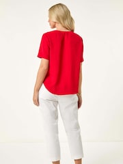 Roman Red Petite Button Through Blouse - Image 2 of 5