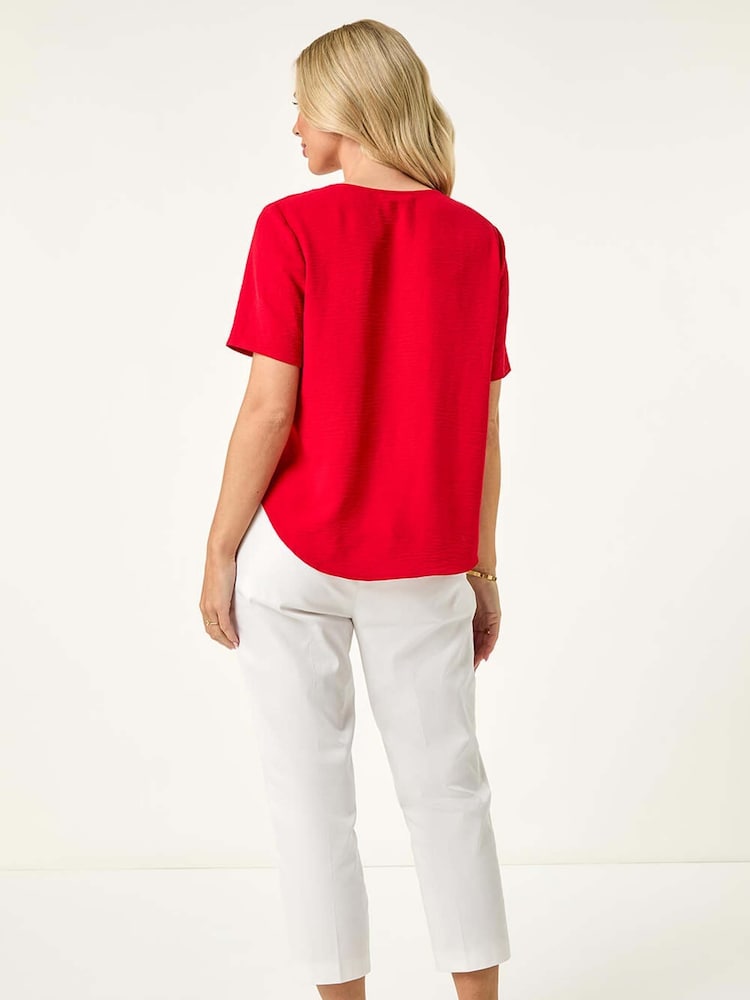 Roman Red Petite Button Through Blouse - Image 2 of 5